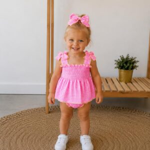 VESTIDO VICHY ROSA FLUOR BEBÉ